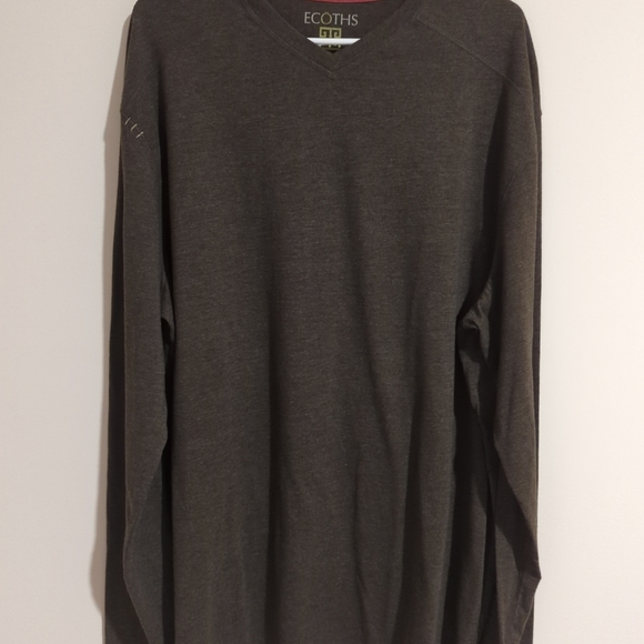 Ecoths Brown Men's XXL Shirt Long Sleeve Tee Soft Organic Cotton Blend V… - Picture 5 of 8